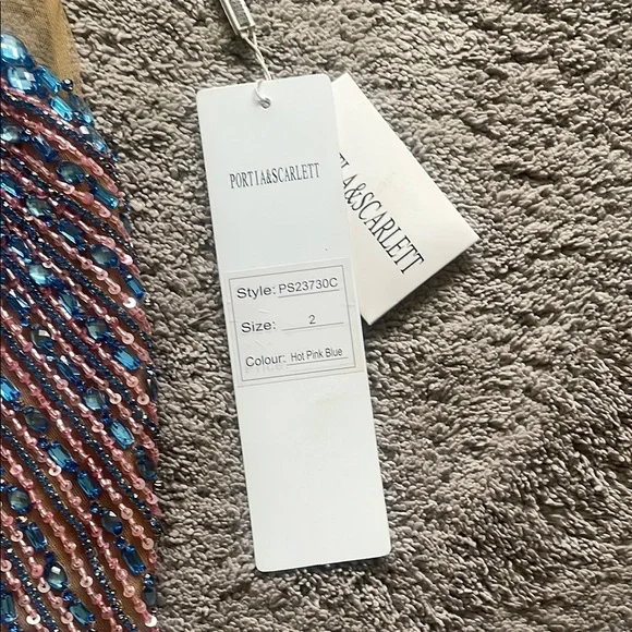 NWT Portia and Scarlett Pink and Blue Sequin Bustier Mini Dress PS23730C - Picture 2 of 7